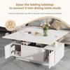 Modern Coffee Table with Dual Lift-Top Mechanism, 50 kg Capacity and Hidden Storage view 3