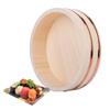 Japanese Wooden Sushi Rice Bowl, 48 x 12 cm, with Copper Bands view 1