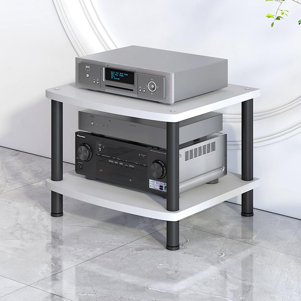 Modern AV Cabinet with Ample Storage, White, 60 x 44 cm