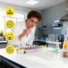 Small Vial Caps, 6 Pieces, Reusable Laboratory Accessory Lids view 2