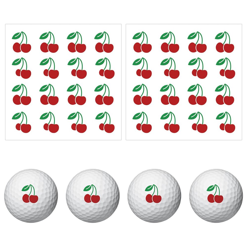 PLIGREAT 32-Piece Red Cherry Golf Ball Marker Stickers