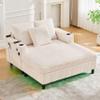 REXO Chaise Lounge Recliner, Oversized and Soft, with Cup Holders, USB Ports and Integrated LED Ambient Lighting view 1