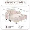 REXO Chaise Lounge Recliner, Oversized and Soft, with Cup Holders, USB Ports and Integrated LED Ambient Lighting view 2