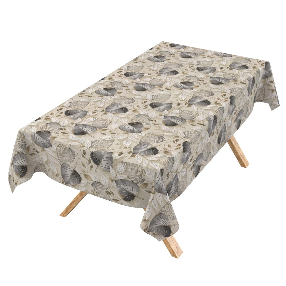 ANRO Washable Tablecloth, Palladium Leaves, 180 x 140 cm, Weatherproof