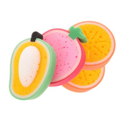 MUCKLILY Fruit Design Cleaning Sponges, Thick Dish Sponges, 4-Pack
