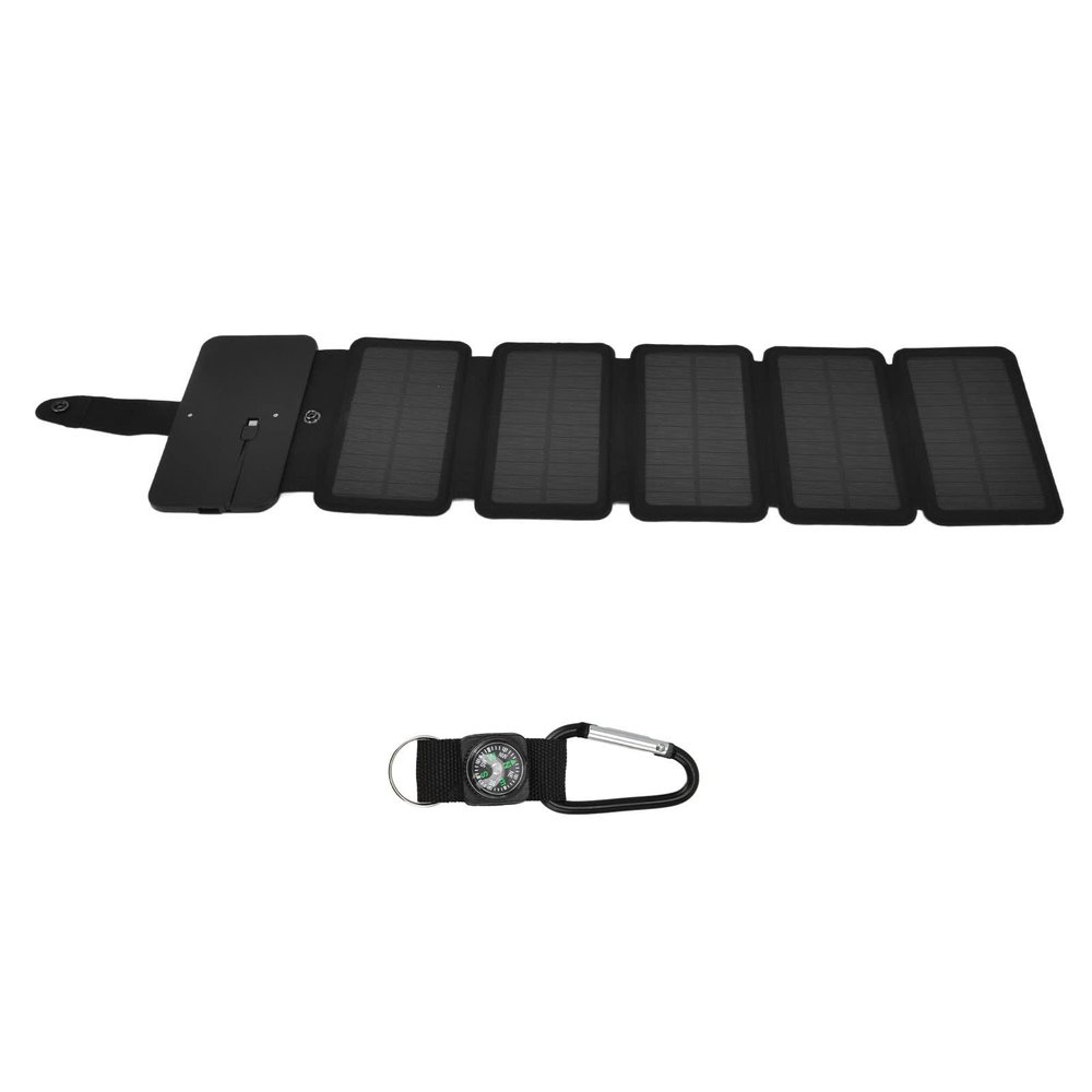 Foldable Portable Solar Power Bank, Dual Output, Universal Direct Charging, Black, 330 g (50% Off)