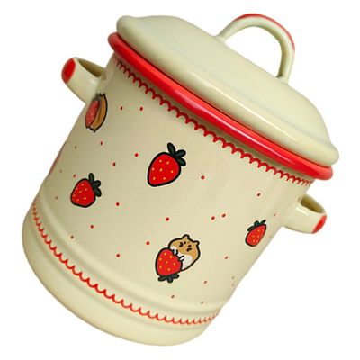 JEWEDECO 1.2 L Enamel Pasta Pot, Retro Style, Christmas Theme Party
