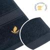 Harmatex 4-Piece Premium Bath Towel Set, 100% Cotton, 550 g/m², Soft & Absorbent, Embroidered Logo, Black view 4