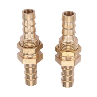 Brass Pipe Coupling Connector, 2-Piece 6 mm Hose Barb Adapter