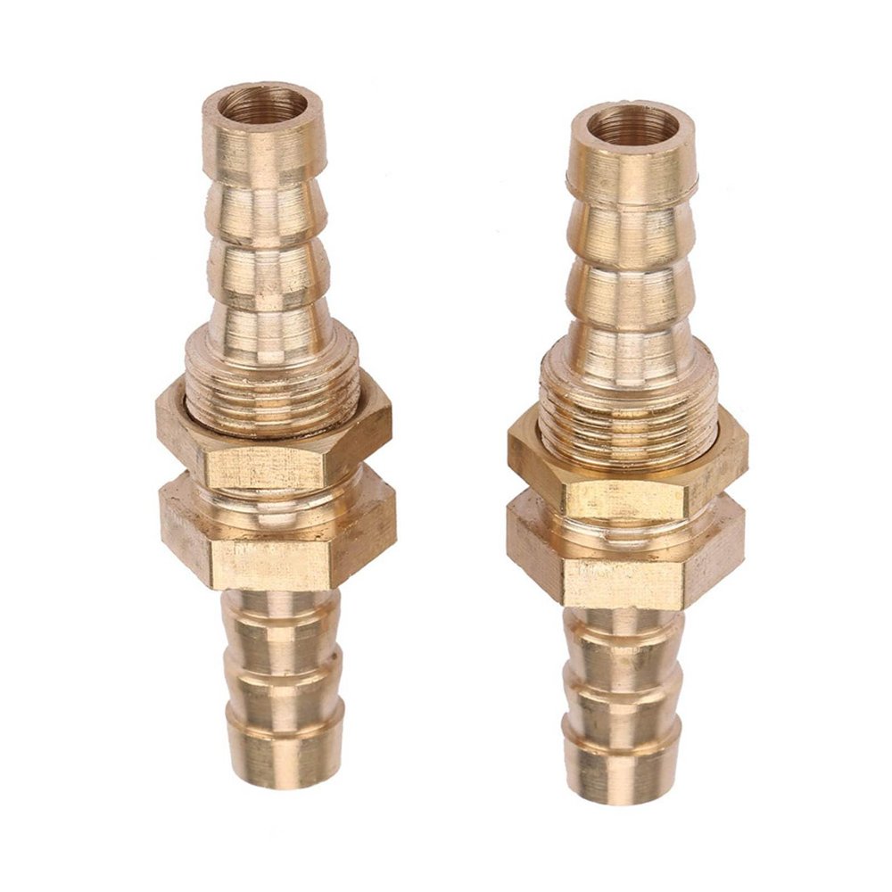Brass Pipe Coupling Connector, 2-Piece 6 mm Hose Barb Adapter