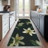 Lily Flower Runner Rug, Green Botanical Floral, 24 x 47 in view 1