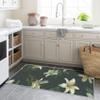 Lily Flower Runner Rug, Green Botanical Floral, 24 x 47 in view 2