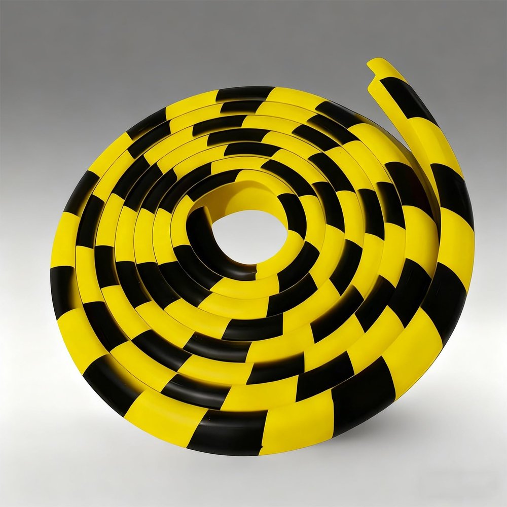 U-Shaped Industrial Foam Safety Edge Protector, 5 m, Yellow/Black (50 m/164 ft)