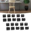 Chair Leg Floor Protectors, 20-Pack, Rectangular Felt Covers, Transparent Black (S) view 4