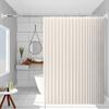 Single Tree Forest Pleated Linen Shower Curtain with Magnetic Closure, Hooks, Beige, W100 x H220 cm view 1