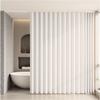 Single Tree Forest Pleated Linen Shower Curtain with Magnetic Closure, Hooks, Beige, W100 x H220 cm view 2