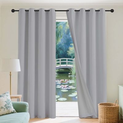 GOUZOO Thermal Blackout Curtain 240 x 350 cm, Light Gray