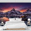 Silk Wall Mural, Natural Norwegian Island Landscape, Purple, 250 x 175 cm view 3