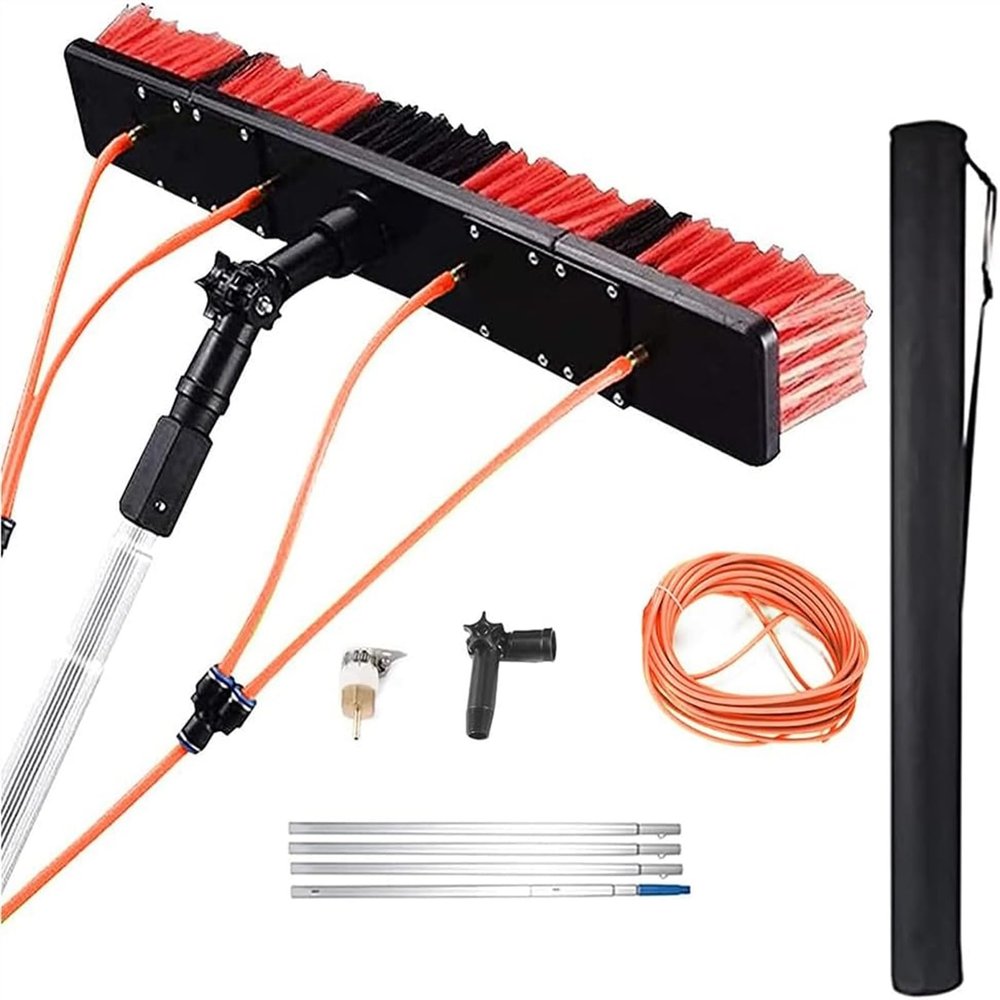 LMMIAOZ Water-Fed Pole Set, Extendable Brush for Window, Conservatory Roof and Solar Panel Cleaning