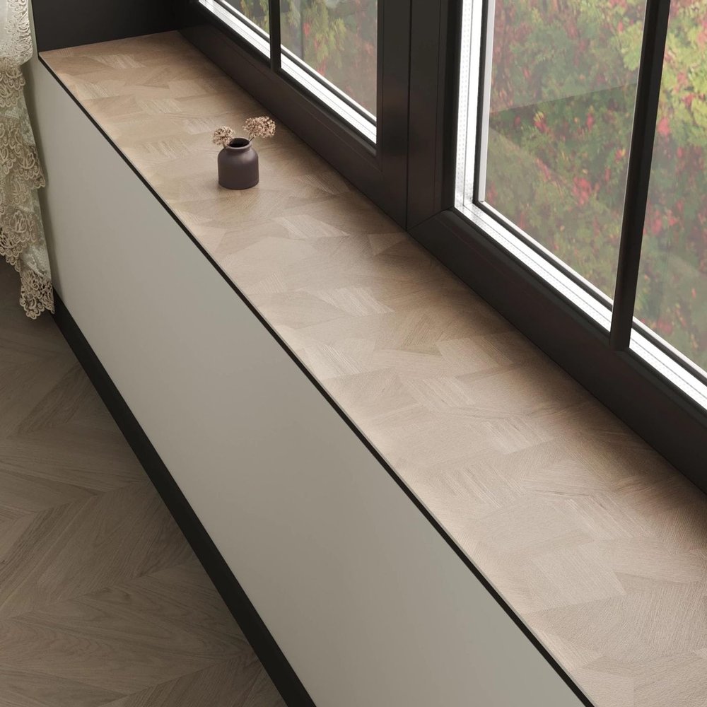 Innovz Window Sill Mat, Absorbent with Light Wood Grain, Non-Slip, Washable and Dustproof, 4.59 x 10 in (150 x 25 cm)