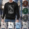 Men's Halloween Gothic Viking Raven Sweatshirt, Oversized Long Sleeve view 2