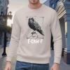 Men's Halloween Gothic Viking Raven Sweatshirt, Oversized Long Sleeve view 3