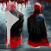 Men's Viking Hoodie Costume with Hood, Mid-Length Cape view 3