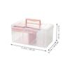 Pink Multifunctional PP Storage Box with Two-Tier Design view 2