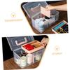 Pink Multifunctional PP Storage Box with Two-Tier Design view 3