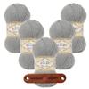 ALIZE 5 x 100 g Baby Best 344 Grey Premium Yarn, Baby-Soft, Anti-Pilling view 1