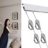 Dailify Picture Rail Hanging System, White Metal Rail with 2 Cables and 4 Hooks, 75 in/190 cm Track view 1
