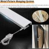 Dailify Picture Rail Hanging System, White Metal Rail with 2 Cables and 4 Hooks, 75 in/190 cm Track view 2