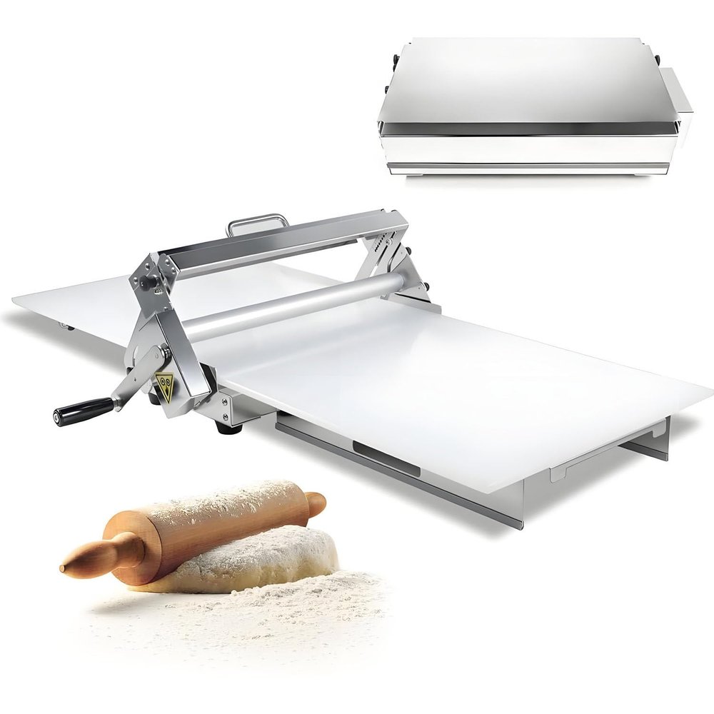 COAKUE Foldable Dough Sheeter, Manual Countertop Roller, Adjustable Thickness, 12/15.7 in