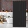 Single Tree Forest Foldable Linen Shower Curtain, Magnetic, with Hooks, Black, W180 × H180 cm view 1