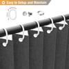 Single Tree Forest Foldable Linen Shower Curtain, Magnetic, with Hooks, Black, W180 × H180 cm view 3
