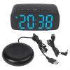 Digital LED Alarm Clock with Snooze and Vibration Function for Heavy Sleepers, Bedroom or Travel (B) view 2