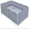 Aquarium Pool with Drain Valve, Steel Frame, PVC Canvas Aquaculture Water Tank for Koi Fish and Turtles view 1