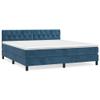 Refined Box Spring Bed with Mattress, Dark Blue, 160x200 cm, Velvet view 2
