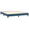 Refined Box Spring Bed with Mattress, Dark Blue, 160x200 cm, Velvet view 4
