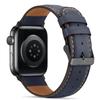 Tasikar Genuine Leather Band for Apple Watch, Deep Blue view 2