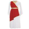 RUNQHUI Girls' Greek Roman Goddess Athena Toga Dress, Burgundy, 122-128 view 2