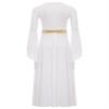 RUNQHUI Girls' Greek Roman Goddess Athena Toga Dress, Burgundy, 122-128 view 3