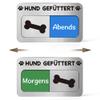 "Dog Fed" Feeding Indicator Magnet, Morning/Evening Reminder, Brushed Silver Acrylic, 12 x 6.8 cm view 1
