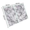 SFArt Glass Stove Cover, 2-Piece, 40x52 + 45x52 cm, Tempered Glass Cutting Board & Cooktop Cover, Hygienic & Non-Slip, Argentum view 2