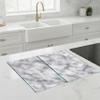 SFArt Glass Stove Cover, 2-Piece, 40x52 + 45x52 cm, Tempered Glass Cutting Board & Cooktop Cover, Hygienic & Non-Slip, Argentum view 3