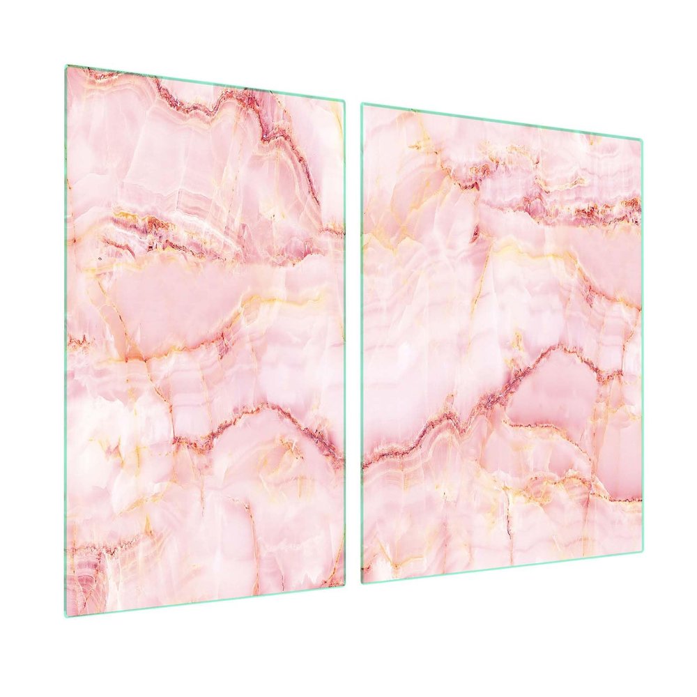 SFArt 2-Piece Glass Stove Cover, 40x52 + 60x52 cm, Tempered Glass Cutting Board & Cooktop Cover, Rosalia