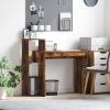 Gecheer Desk Smoked Oak 100 x 40 x 90 cm with Shelf view 1