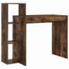 Gecheer Desk Smoked Oak 100 x 40 x 90 cm with Shelf view 2