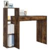 Gecheer Desk Smoked Oak 100 x 40 x 90 cm with Shelf view 3