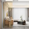 Modern Privacy Screen Room Divider, 5-Piece Gold Metal Poles, Adjustable to 106 in view 1